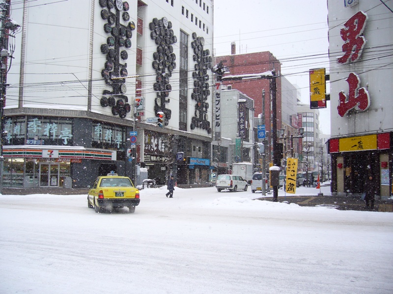 旭川市内交差点